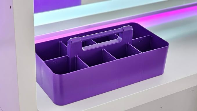 8 Compartments DIY Dividers,Large caddy, Multi Purpose, Simple, Portable, Stackable, Modern Solution for School, Office,MADE IN USA (Royal Purple) - Image 4