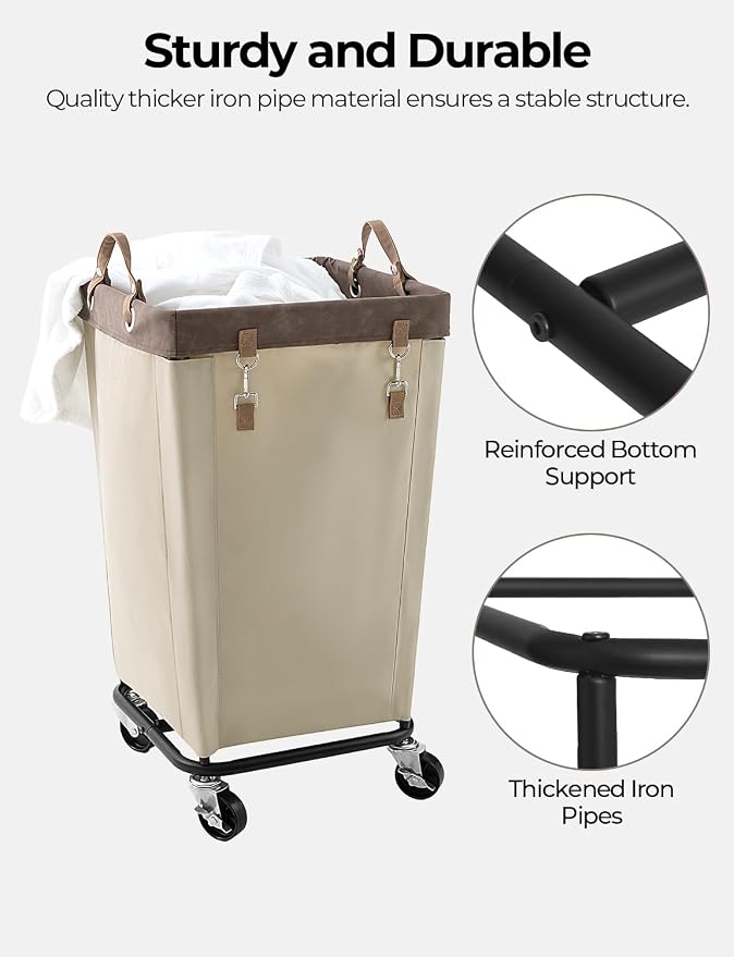 StorageWorks 160L Laundry Basket with Wheels, Rolling Hampers for Clothing - Image 4