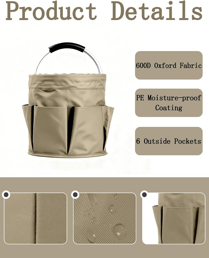 Cleaning Caddy with Handle, for Cleaning Supplies Organizer Bucket - Image 3