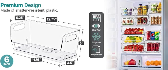 Sorbus Clear Pantry Organizer with Stackable Storage Bins, Open Front - Image 7