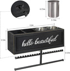 Rustic Hair Dryer Holder Wall Mounted,Hair Styling Tools & Accessories Organizer,Bathroom Supplies & hot Tools vanities Organizer Caddy,for Storage Flat Iron,Blow Dryer,Curling Iron,Towel - Image 7