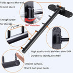 Folding Wall Mounted Clothes Hanger Rack with Swing Arm, Foldable 180°Rotation, Stainless Steel 304 Folding Clothes Hanger Drying Rack Rod, for Laundry Room Valet Hook (Black) - Image 3