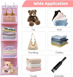 Hanging Closet Organizer, 4 Shelf Over The Door Organizer with 2 Hooks, Space Saving Behind the Door Storage Shelves for Pantry, Bathroom, Bedroom, Nursery(Color:Pink) - Image 7