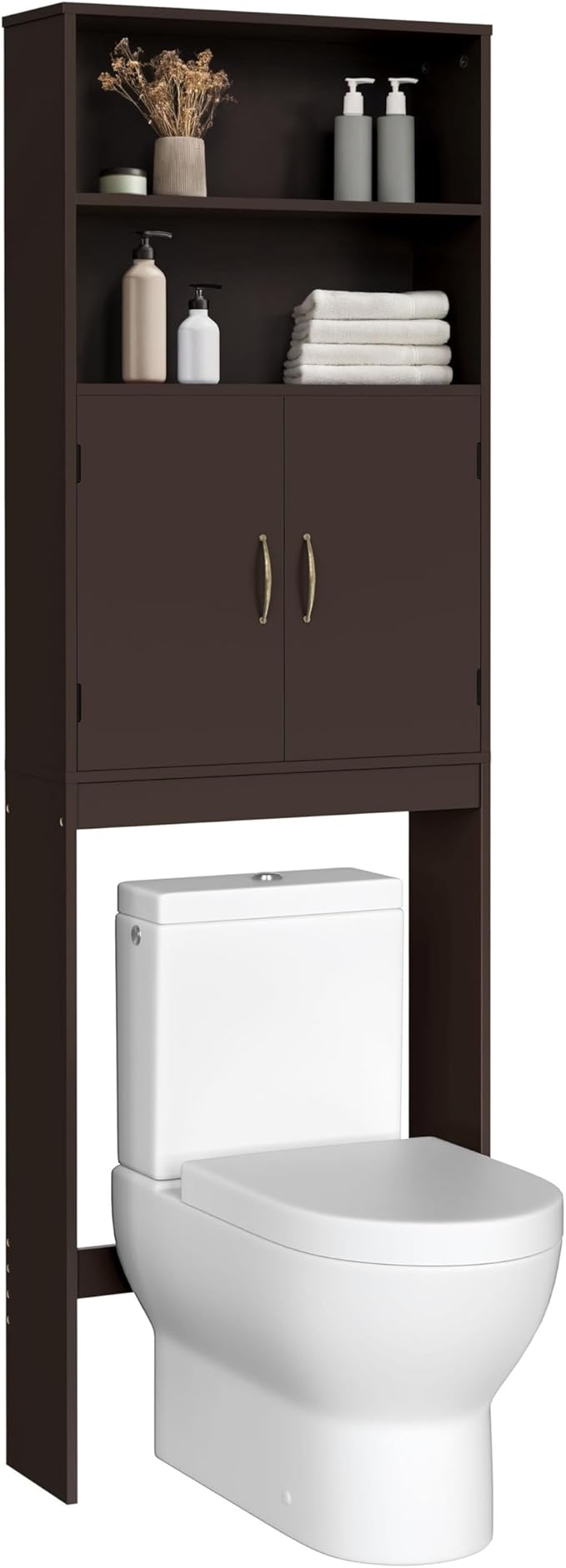 Yaheetech 77in Over the Toilet Storage Cabinet, Espresso Bathroom Organizer by Unknown