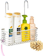 YQh hanging shower rack, bathroom storage rack, shampoo bracket, the back hook can be rotated, and can be hung on the faucet or Claw foot bathtubcross bar, 304 stainless steel rust proof and durable by YQh