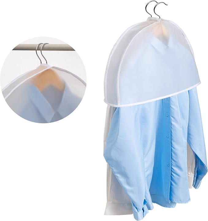 Shoulder Covers Plastic Hanger Covers, Clear, 24"x12"x2", 12 Pack - Image 6