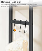 HOOBRO Over The Toilet Storage Cabinet, Freestanding Bathroom Organizer with Toilet Paper Holder, Hooks, 5-Tier Bathroom Storage Shelves for Laundry Room, Space Saver, Rustic Brown and Black BF84TS01 - Image 5