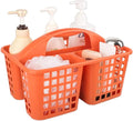 Portable Shower Caddy Basket Plastic Storage Basket with Compartment Orange by JiatuA