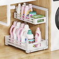 1 Pack Under Sink Organizer,Pull Out Cabinet Organizer With Smooth Cylindrical Rail,Metal Slide Out Drawer for Kitchen Bathroom Laundry Cabinet,8-Level Tool Free Height Adjustable-White by UnderSinkOrganizer