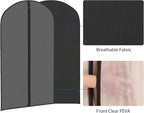 Zilink Clear Garment Bag Dress Bags for Storage 43 in, 8 Pack, Black - Image 4