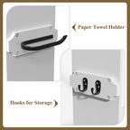 HLR Over The Toilet Storage Cabinet with Gold Trim, Over Toilet Bathroom Organizer with Adjustable Shelves and Toilet Paper Holder, Above Toilet Storage Cabinet Spacesaver for Bathroom(White) - Image 3