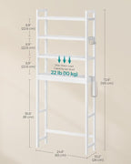 SONGMICS 4-Tier Bamboo Over The Toilet Storage, Adjustable Shelf, 72.8''H - Image 3
