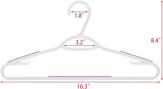 Plastic Clothes Hangers 30 Pack, Hangers with Grip Purple - Image 7