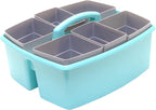 Storex Large Classroom Caddy with Cups, 13 x 11 x 6.575 Inches, Teal, Case of 2 (00984U02C) - Image 3