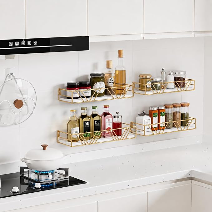 Amaoot Floating Shelves for Wall Set of 4, Wall Shelf Wood Floating Shelf - Image 5
