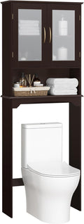 Yaheetech Over the Toilet Storage Cabinet with Glass Doors, Espresso by Unknown