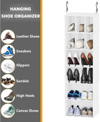 SpaceAid 2 Pack Hanging Closet Organizer and Storage with Dividers, 24 Compartments Hanging Shoe Shelves for Closet, Wardrobe, RV, Garment Rack - White - Image 6