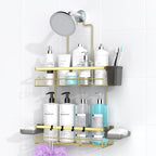 Hanging Shower Caddy Over Showerhead - Rustproof No Drill Shower Organizer by AKTECKE