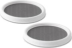 Copco Lazy Susan Turntable Organizer Set of 2, 9 Inch Rotating Cabinet and Pantry Storage, Nonslip Surface with Outer Rim, Wipe Clean by Copco