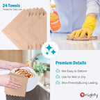 Orighty Microfiber Cleaning Cloth - 24 Pack, Brown Cleaning Rags 12x11 inch - Image 6