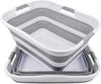 SAMMART 42 (11 Gallons) Collapsible Plastic Laundry Basket, Foldable Pop Up Storage Container/Organizer, Space Saving Hamper, Portable Bin for Dorm Room Bathroom (2, White/Grey) - Image 4