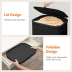 Lifewit 85L Large Laundry Basket with Lid, Laundry Hamper with Plastic Handles and Removable Bag, Foldable Tall Dirty Clothes Hampers for Laundry for Laundry Room, Bedroom, Bathroom, Dorm, Black - Image 6
