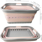 SAMMART 42 (11 Gallons) Collapsible Plastic Laundry Basket, Foldable Pop Up Storage Container/Organizer, Space Saving Hamper, Portable Bin for Dorm Room Bathroom (1, Grey/Pink) - Image 9