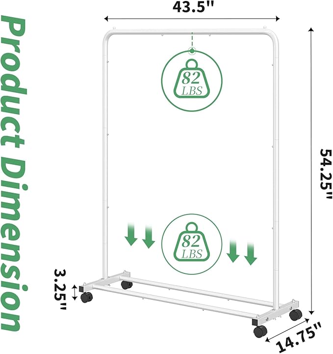 Simple Trending Clothes Clothing Garment Rack, Clothes Organizer, White - Image 7