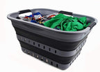SAMMART 30L (8 Gallon) Collapsible 3 Handled Plastic Laundry Basket - Foldable Pop Up Storage Container/Organizer - Space Saving Hamper/Basket (Grey/Black) - Image 5