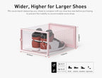 Kuject X-Large Shoe Storage Boxes 12 Pack, Clear Stackable Shoe Organizer | Shoe Case for Closet, Entryway & Under-Bed Storage, Drop-Front Design, Space-Saving Solution for Family Organization,Pink - Image 2