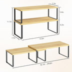 NEX Kitchen Cabinet and Counter Shelf Organizer, Stackable & Expandable, Set of 4, Black and Natural - 7.7 x 15.6 x 6.2'' - Image 3