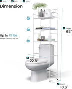 Home Zone Living Over-the-Toilet Bathroom Storage Cabinet Organizer - Image 3