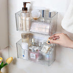 2PCS Cabinet Door Organizer,Self Adhesive Kitchen Cabinet Organizer,Cabinet Door Storage Box for Bathroom/Kitchen/Living room,Storage shelf rv must haves. (transparent) - Image 6