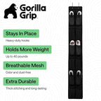 GORILLA GRIP Over the Door Shoe Organizer, 12 Large Pockets, Black | Breathable Mesh Pocket, Space Saving Hanging Storage Holder, Closet Rack Hanger for Shoes, Pantry and Bathroom Accessories - Image 2