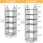 Hanging Closet Organizer, Carbon Steel 5-Shelf Storage, Black - Image 2
