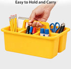 6 Pack Classroom Caddy, Plastic Caddies with Handle & Removable Dividers - Image 7