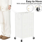 WOWLIVE Rolling Laundry Basket, Metal Wire Frame Laundry Hamper with Wheels - Image 5