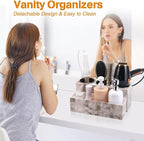 GFWARE Hot Hair Styling Tool Organizer with 3 Stainless Steel Cups, Marble - Image 3
