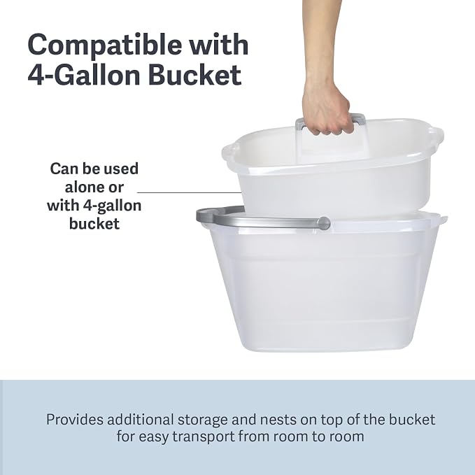 Casabella Plastic Multipurpose Cleaning Storage Caddy with Handle, 1.5-Gallon, Clear - Image 4
