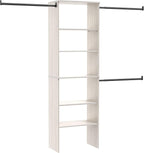ClosetMaid SuiteSymphony Wood Closet Organizer Kit with Tower, (3) Hang Rods, (5) Shelves (2-Adjustable), Fits Spaces 5-10 ft. Wide, White Timber by Unknown