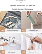 4 Pack Foldable Travel Hangers with Hidden Clips(Green) - Image 4