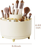 fanado 360° Rotate Makeup Brush Holder Organizer, Makeup Organizers Countertop, Makeup organization and Skincare Storage for Vanity, Desktop, Bathroom (Ivory) - Image 5