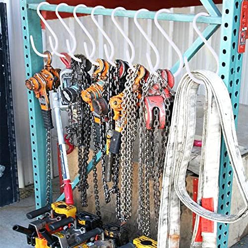 DINGEE 6 inch Non Slip Rubber Coated White S Hook Heavy Duty,6 Pack Large Vinyl Coated S Hooks, Metal S Shaped Hanger Hooks for Hanging Plants Outdoor,Closet Rod,Jeans, Pot Pan Cups Towels Hats - Image 5