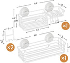 LEVERLOC Shower Caddy Suction Cup, 2 Pack Shelves for Inside with Hooks - Image 6