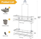 Hanging Shower Caddy Over Showerhead - Rustproof No Drill Shower Organizer - Image 6
