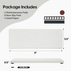 2PCS White Water Absorbing Diatomite Stone Drying Soap Dish Sink Vanity Tray for Bathroom/Kitchen Counter, Sponge Holder Mat Dispenser Rack Faucet Splash Guard Caddy Organizer, 9"x3.5" - Image 6