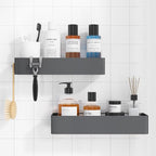 Kitsure Shower Caddy Adhesive, Stylish Shower Organizer, Large, Dark Grey by Kitsure