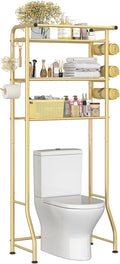 Simple Trending 3 Tier Over The Toilet Rack, Shelf Bathroom, Bathroom Stand Organizer Space Saver, Gold by SimpleTrending