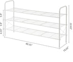 Hoctieon 3 Tier Durable Mesh Style Shoe Rack, Entryway Shoe Shelf, Shoe Rack FreeStanding, Shoe Storage Organizer, Shoe Rack for Closet, Space Save For bathroom, Hallway, Bedroom, Living Room, White - Image 3