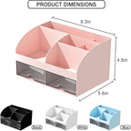 Makeup Organizer with Drawers, Cosmetic Storage for Dresser Vanity and Bathroom Countertop, Beauty Holder for Lipstick Brush, Skincare Organizer for Vanity, Cosmetic Display Case (Pink-2Pack) - Image 3